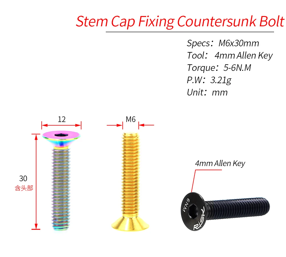 Risco 1 peça m6x30 m6x35 m6x40 - Mountain Biking Hat avaliação e preço